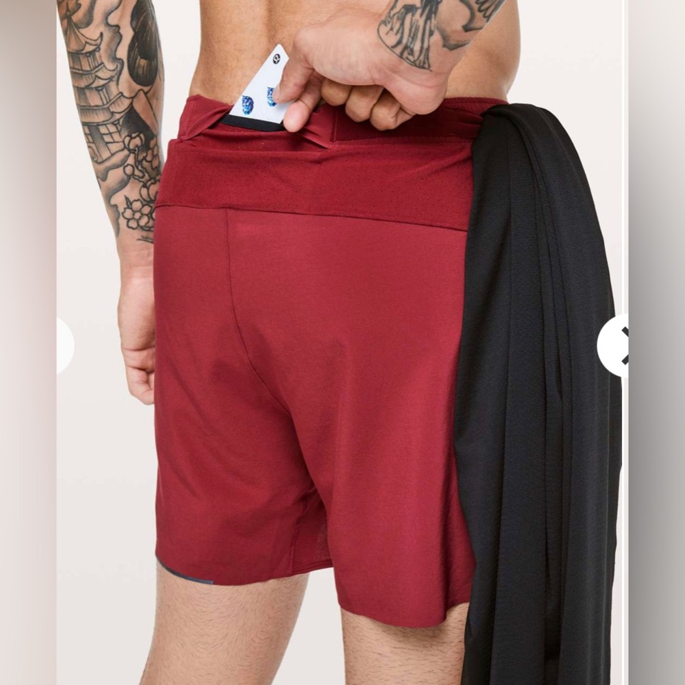 Lululemon Surge Short *6" Updated Royal Ruby Men's Red Athletic Shorts Sz M